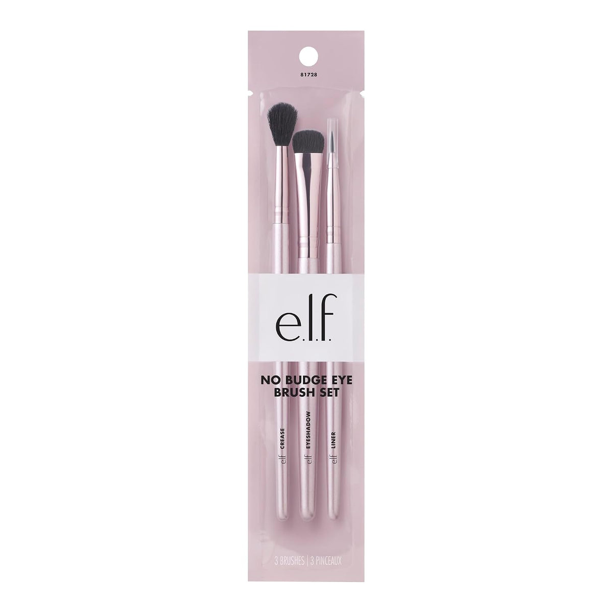 e.l.f. No Budge Brush Trio. 3-Piece Eyeshadow Brush Set For Applying & Blending Color. Use With The No Budge Cream Eyeshadows. Vegan & Cruelty-Free
