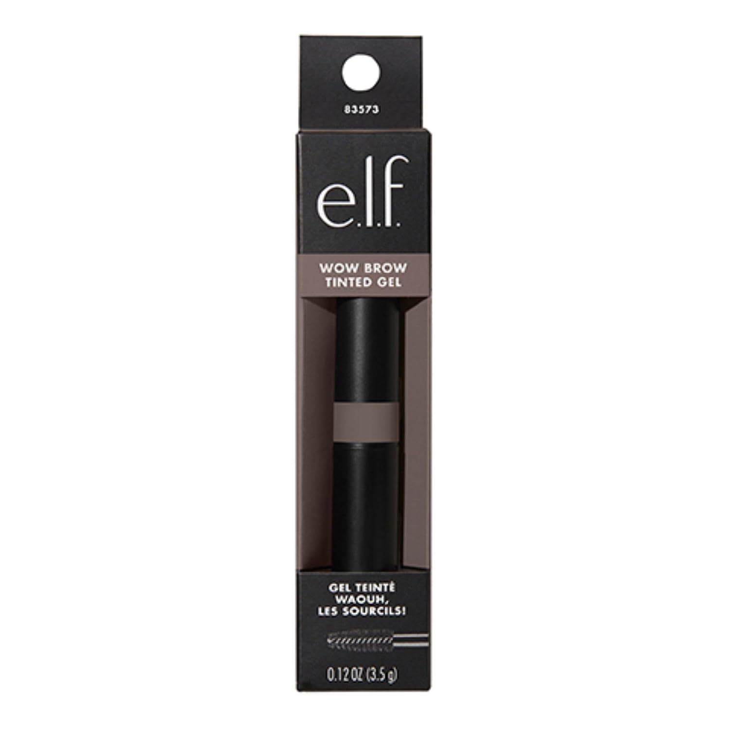 e.l.f. Wow Brow Gel. Volumizing. Buildable. Wax-Gel Hybrid. Creates Full. Voluminous-Looking Brows. Locks Brow Hairs In Place. Neutral Brown. Fiber-Infused 3.5g