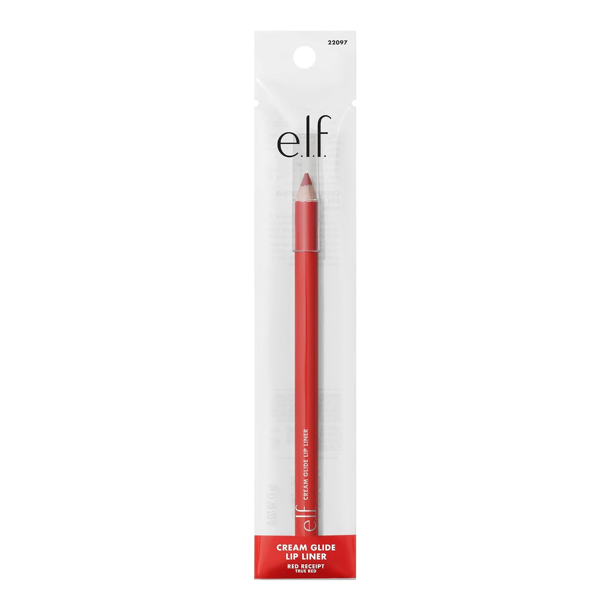 e.l.f. Cream Glide Lip Liner. Creamy High-Pigment. Red Receipt | Semi-Matte Finish. Creamy Application. Smooth Glide Lip Pencil. Defines & Shapes. Vegan & Cruelty-Free