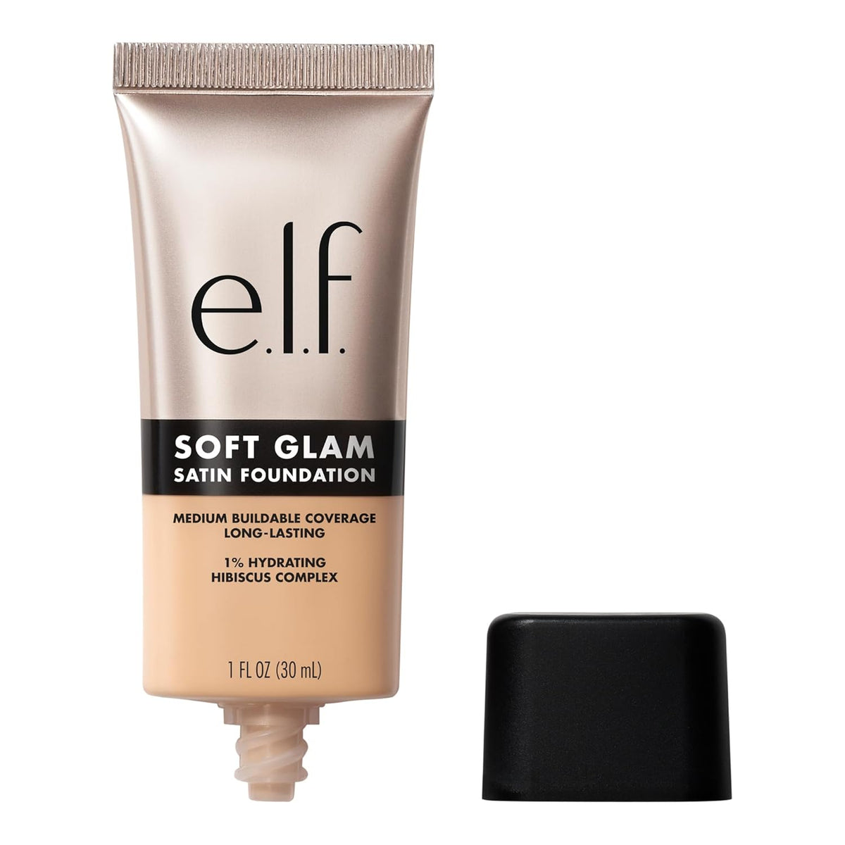 e.l.f. Soft Glam Satin Foundation. Medium Coverage. 20 Light Cool | Satin Finish. Long-Lasting Wear. Hydrating Hyaluronic Acid & Hibiscus Complex. Blurs Pores. Lightweight. Vegan & Cruelty-Free