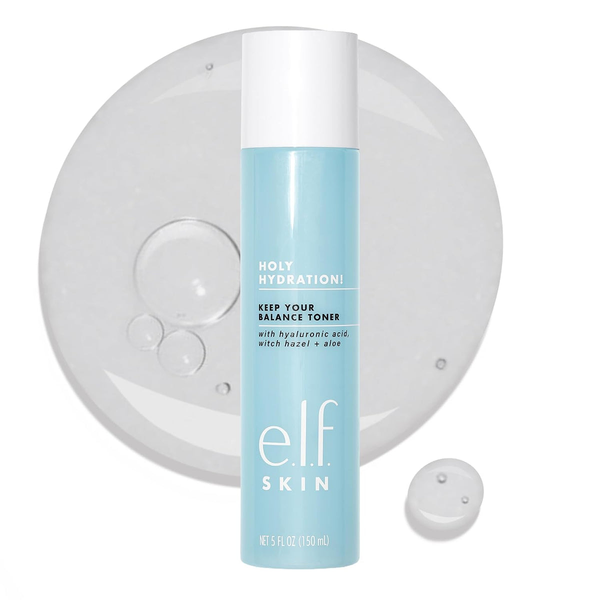 e.l.f. SKIN Keep Your Balance Toner. Gentle. Refreshing. Removes Makeup & Impurities. Hydrates. Cleanses. Soothes. Infused with Hyaluronic Acid. Witch Hazel and Aloe. 5.07 Fl Oz