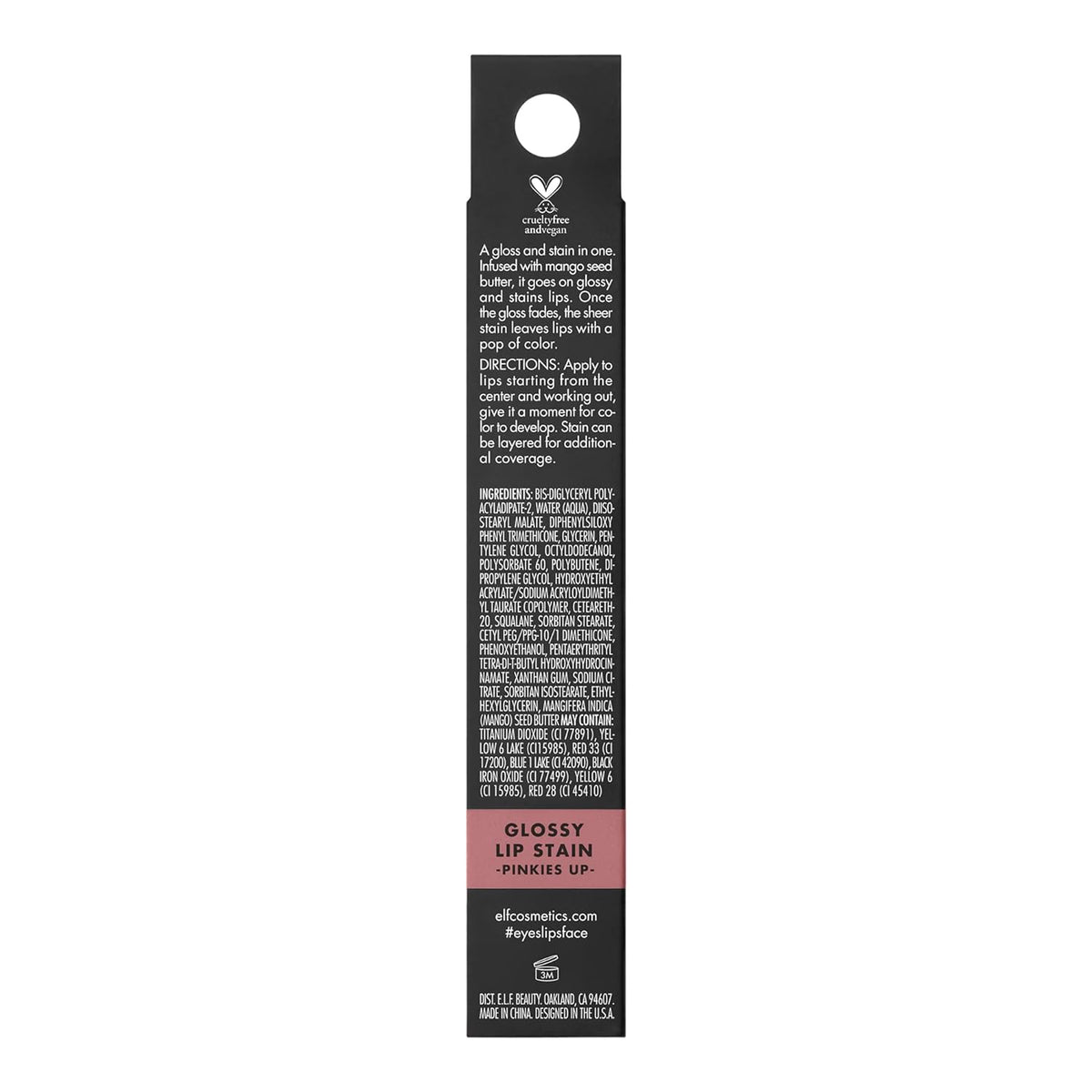 e.l.f. Glossy Lip Stain. Long-Lasting. Lightweight Lip Stain For A Sheer Pop Of Color & Subtle Gloss Finish. Vegan & Cruelty-Free. Pinkies Up