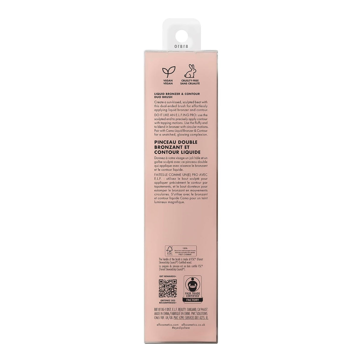 e.l.f. Liquid Bronzer & Contour Duo Brush | Silky Highly Pigmented Formula with Dual-ended Makeup Brush. Synthetic Bristles. 100% Vegan and Cruelty-Free