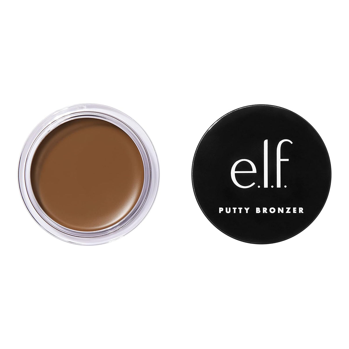 e.l.f. Putty Bronzer. Creamy & Highly Pigmented Formula. Creates a Long-Lasting Bronzed Glow. Infused with Argan Oil & Vitamin E. Beach. Please!. 0.35 Oz