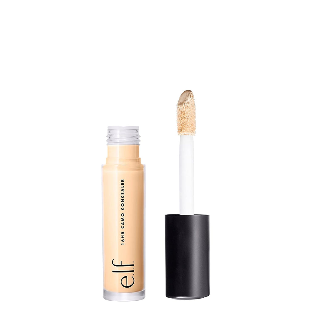 e.l.f. 16HR Camo Concealer. Full Coverage. Matte Finish Under-Eye & Blemish Corrector. Hydrating Formula. 16-Hour Crease-Resistant Wear. Light Sand