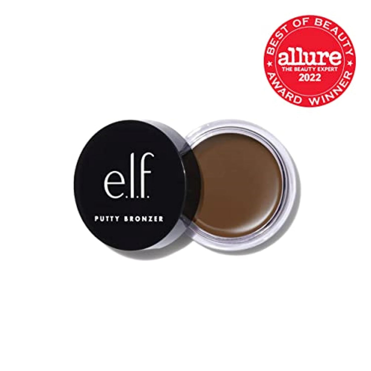 e.l.f. Putty Bronzer. Creamy & Highly Pigmented Formula. Creates a Long-Lasting Bronzed Glow. Infused with Argan Oil & Vitamin E. Sun Kissed. 0.35 Oz