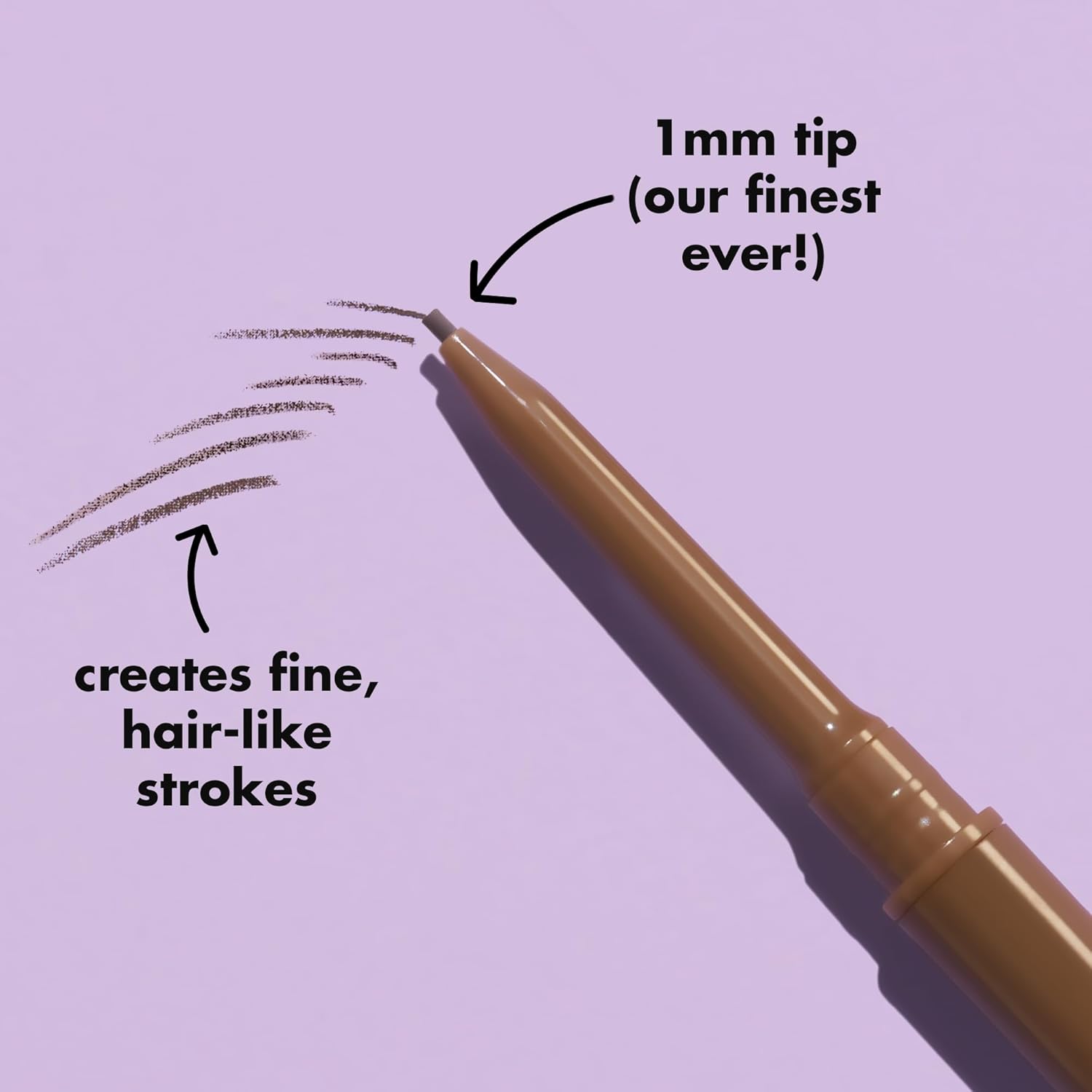 e.l.f. Micro-Fine Brow Pencil. Black | Waterproof Brow Color & Spoolie For Shaping Brows & Creating A Feathered Natural-Looking Finish. Vegan & Cruelty-Free