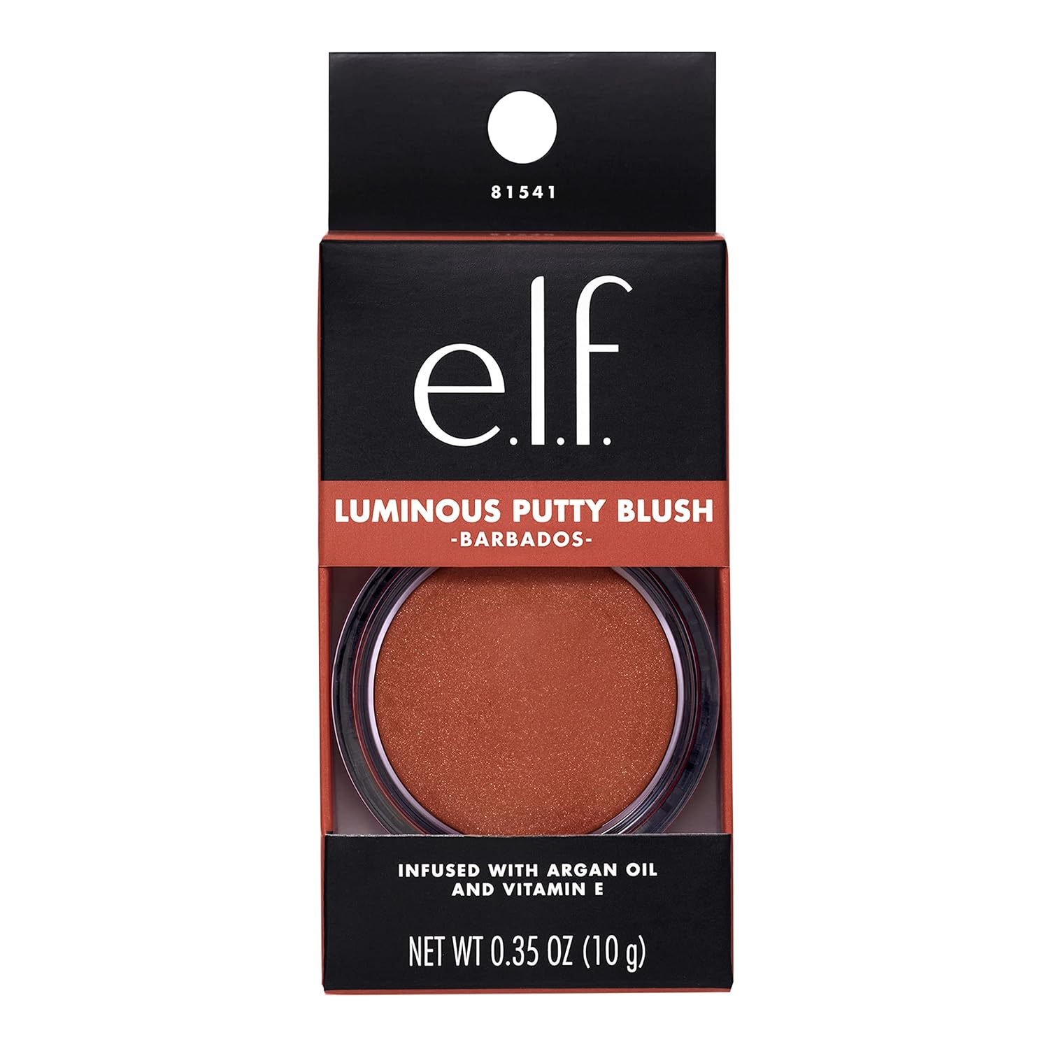 e.l.f. Luminous Putty Blush. Putty-to-Powder. Buildable Blush With A Subtle Shimmer Finish. Highly Pigmented & Creamy. Vegan & Cruelty-Free. Barbados
