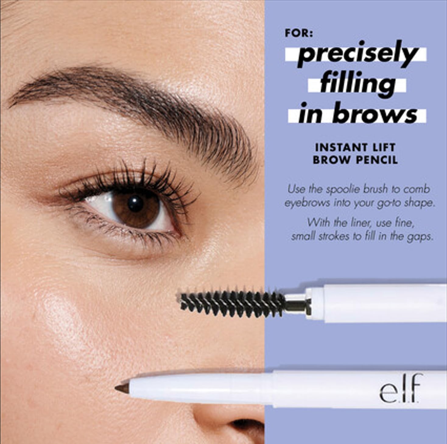 e.l.f. Instant Lift Brow Pencil. Dual-Sided. Deep Brown | Retractable Precision-Tip Brow Pencil with Grooming Spoolie for Buildable Natural-Looking Color. Vegan & Cruelty-Free