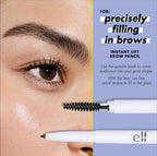 e.l.f. Instant Lift Brow Pencil. Dual-Sided. Neutral Brown | Retractable Precision-Tip Brow Pencil with Grooming Spoolie for Buildable Natural-Looking Color. Vegan & Cruelty-Free