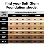 e.l.f. Soft Glam Satin Foundation. Medium Coverage. 64 Rich Neutral | Satin Finish. Long-Lasting Wear. Hydrating Hyaluronic Acid & Hibiscus Complex. Blurs Pores. Lightweight. Vegan & Cruelty-Free