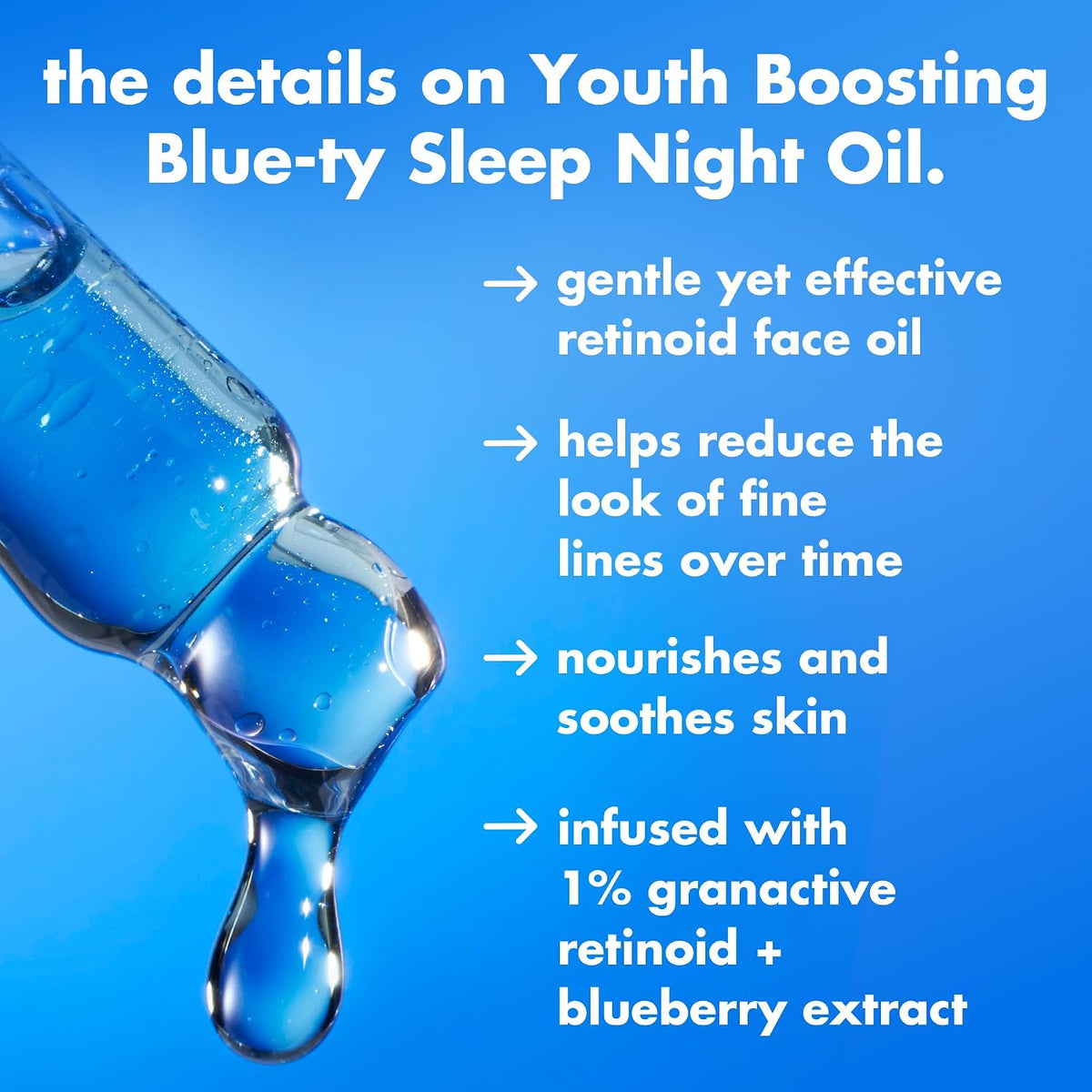 e.l.f. SKIN Youth Boosting Blue-ty Sleep Night Oil | Gentle Overnight Face Oil. Treats Fine Lines & Uneven Texture. Lightweight. Vegan & Cruelty-Free