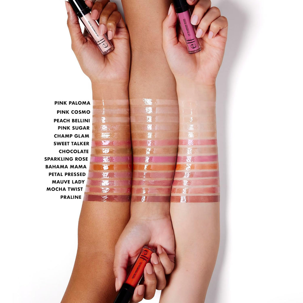 e.l.f. Lip Plumping Gloss. Mauve Lady | High-Shine Sheer Color. Hydrates & Creates Fuller Lips With Vitamin E. Vegan & Cruelty-Free. Mauve Lady. 0.09 Fl Oz