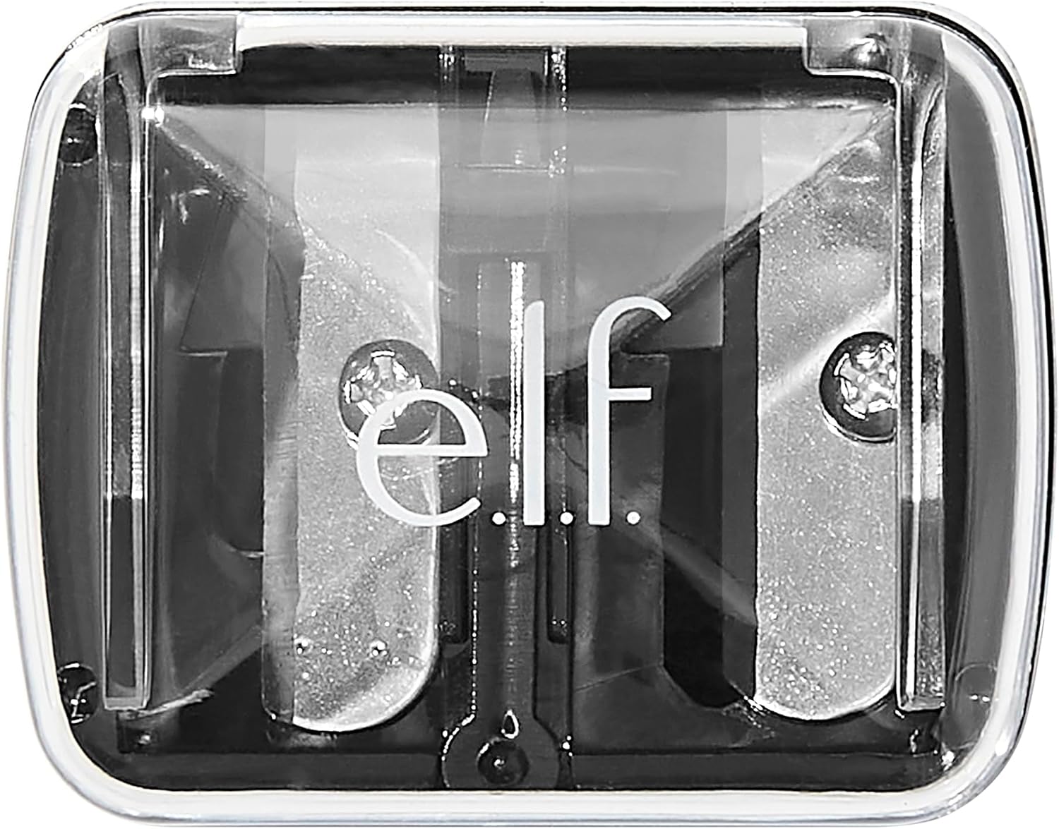 e.l.f.. Dual-Pencil Sharpener. Convenient. Essential Tool. Sharpens. Easy To Clean. Travel-Friendly. Compact. Includes Bonus Small Sharpener