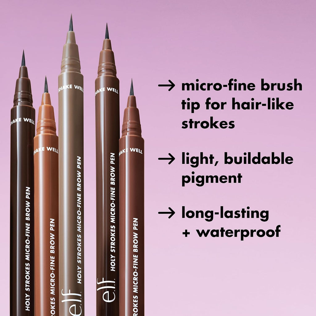 e.l.f. Holy Strokes Micro-Fine Brow Pen. Liquid Waterproof Eyebrow Makeup For Detailing & Adding Dimension. Vegan & Cruelty-Free. Auburn