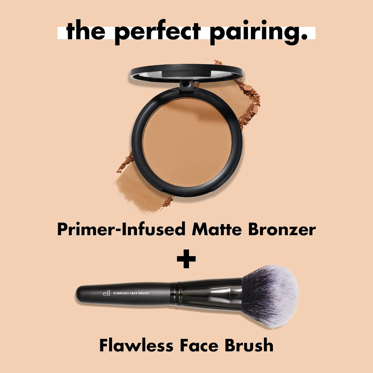 e.l.f. Primer-Infused Bronzer. Fresh Tan | Long-Lasting. Lightweight & Buildable Powder Bronzer. Delivers A Matte Finish. Vegan & Cruelty-Free