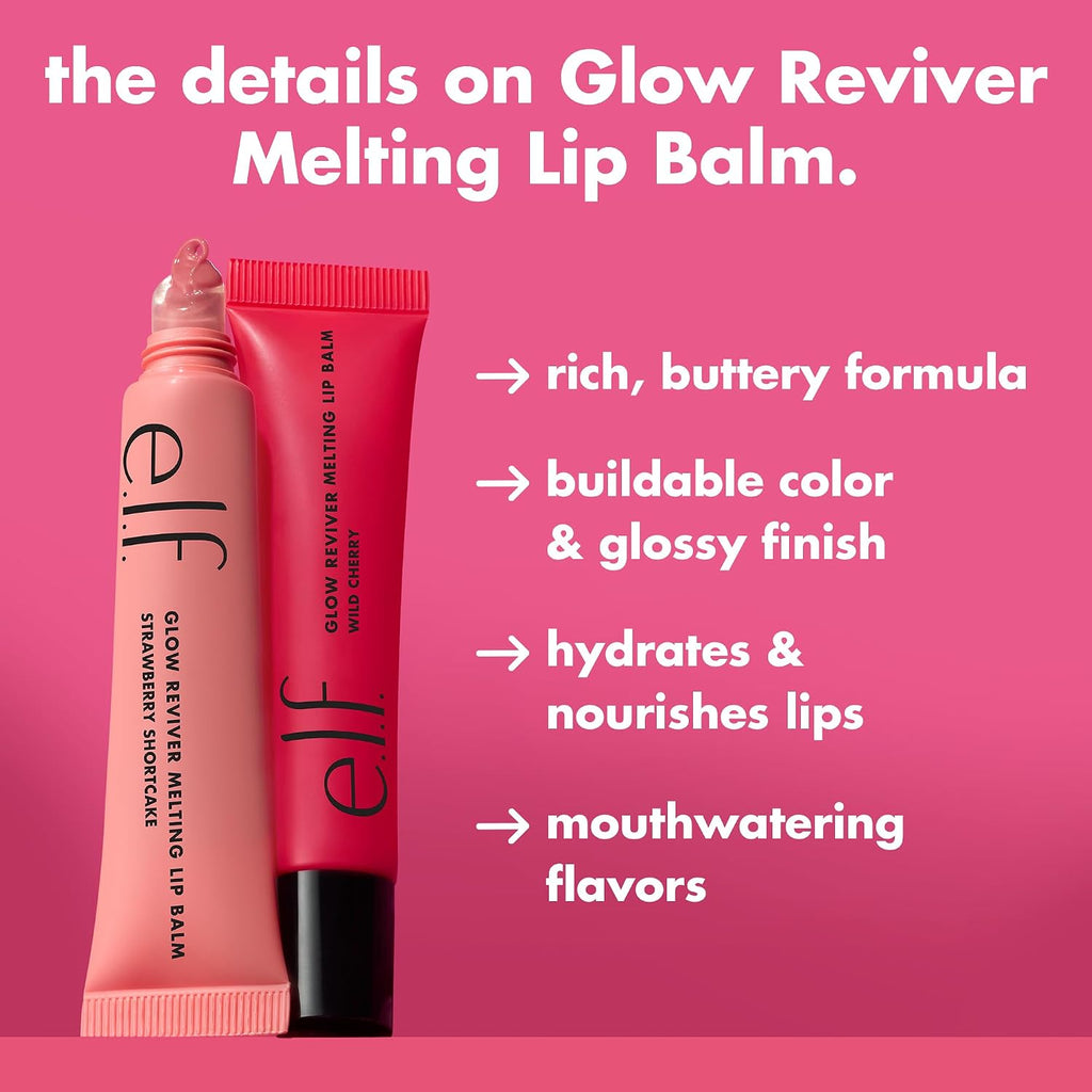e.l.f. Glow Reviver Melting Lip Balm. Tinted. Sherbet Punch | Hydrating & Glossy. Buildable Sheer Color. Soft Texture with Hyaluronic Acid Blend & Nourishing Butters. Vegan & Cruelty-Free