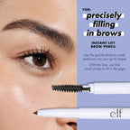 e.l.f. Instant Lift Brow Pencil. Dual-Sided. Neutral Brown. 2-Pack | Retractable Precision-Tip Brow Pencil with Grooming Spoolie for Buildable Natural-Looking Color. Vegan & Cruelty-Free