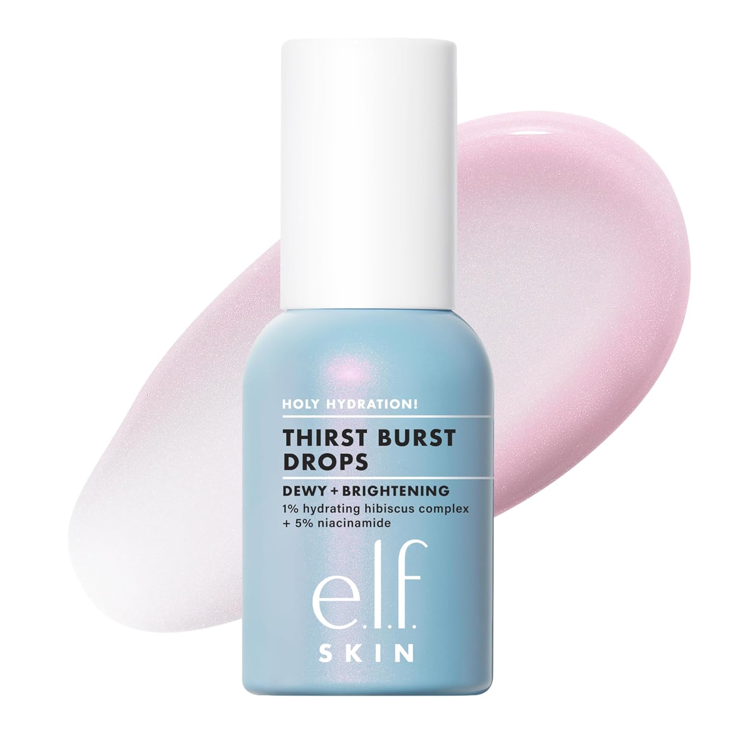 e.l.f. SKIN Holy Hydration! Thirst Burst Drops. Face Serum. 1 oz | 5% Niacinamide & Hyaluronic Acid for Radiant. Plump-Looking Skin. Non-Greasy Feel Serum & Primer. Vegan & Cruelty-Free