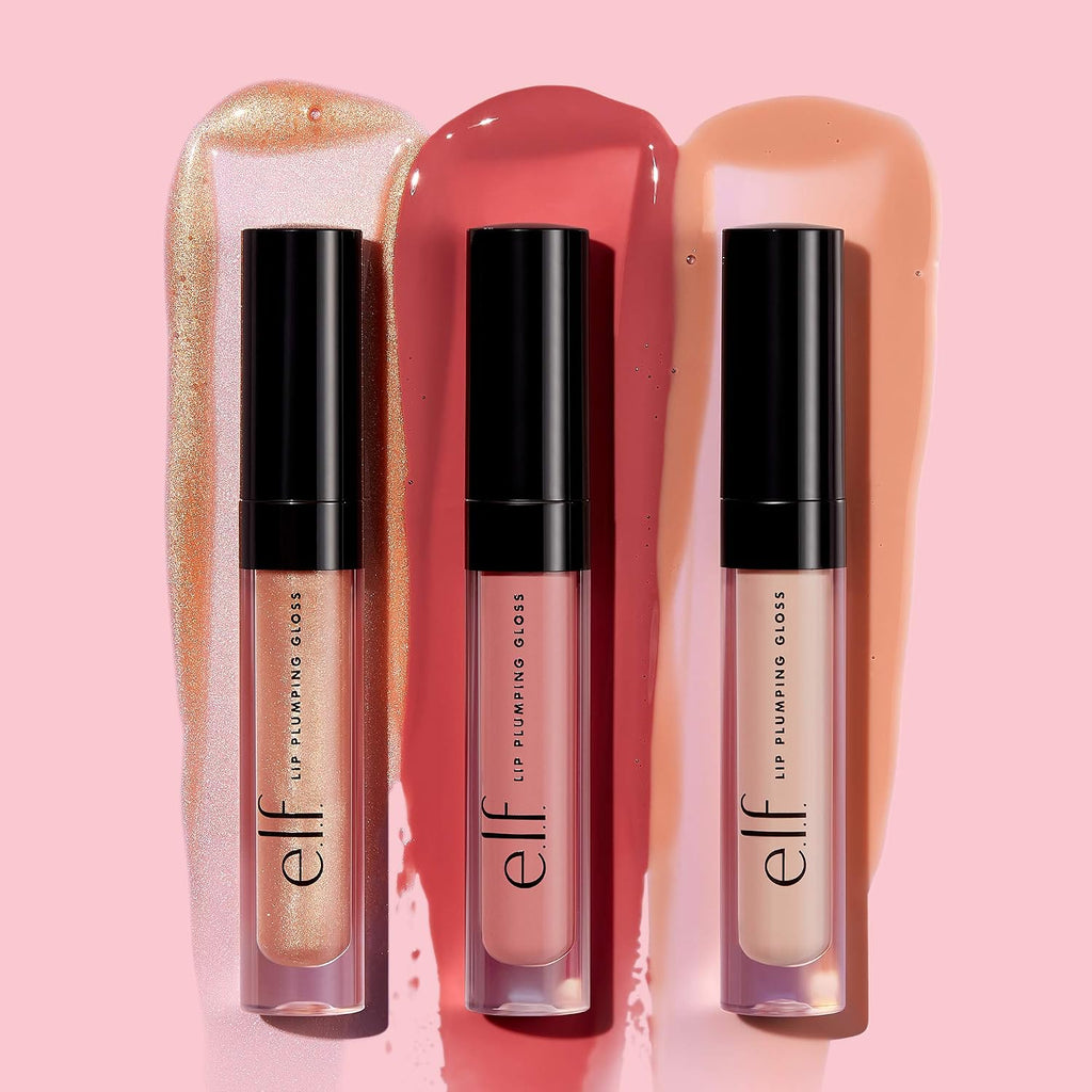 e.l.f. Lip Plumping Gloss. Sparkling Rosé | High-Shine Sheer Color. Hydrates & Creates Fuller Lips With Vitamin E. Vegan & Cruelty-Free. Sparkling Rosé. 0.09 Fl Oz