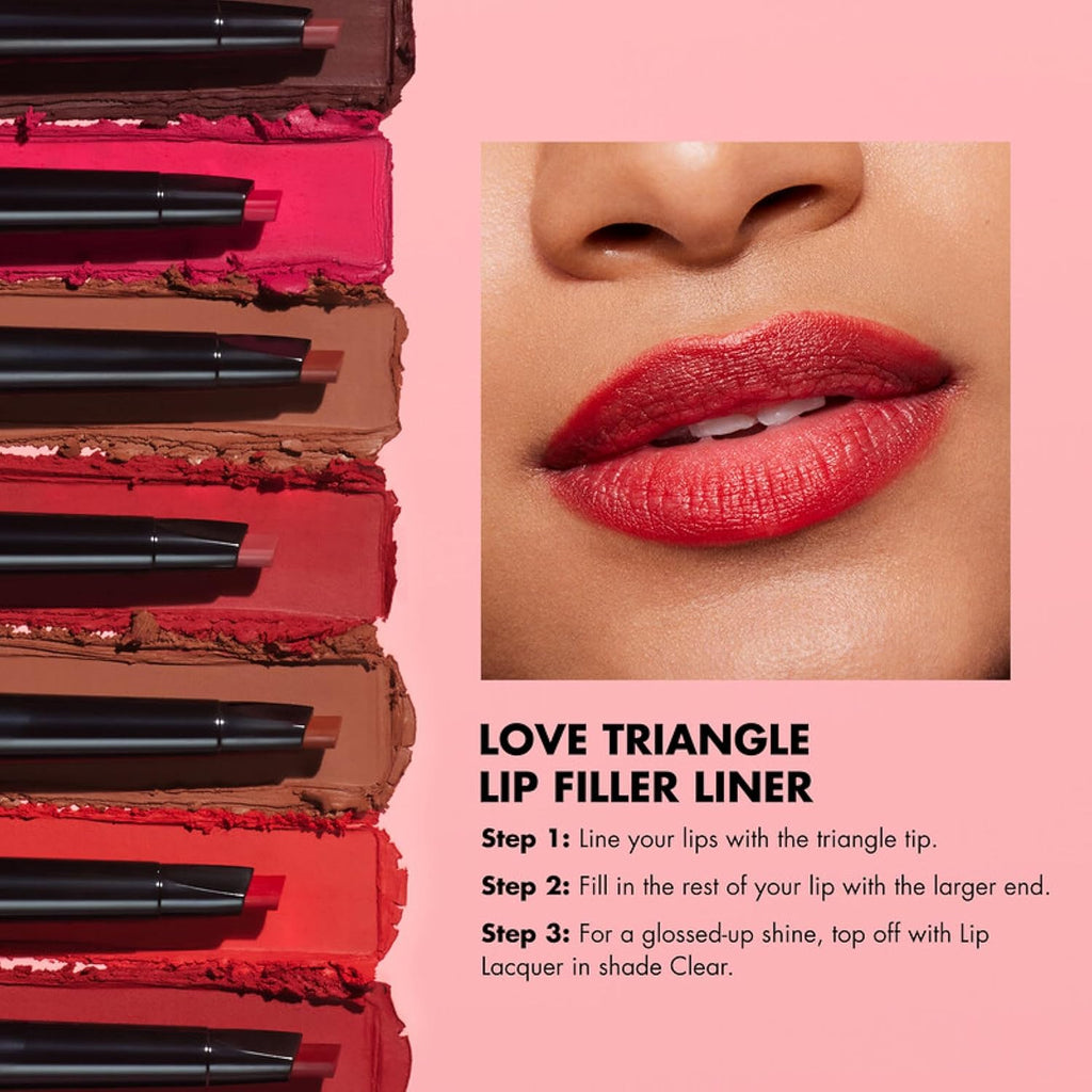 e.l.f. Love Triangle Lip Filler Liner. 2-in-1 Lipliner Pencil For Sculpting & Filling. Long-Lasting Intense Color. Vegan & Cruelty-Free. Plum