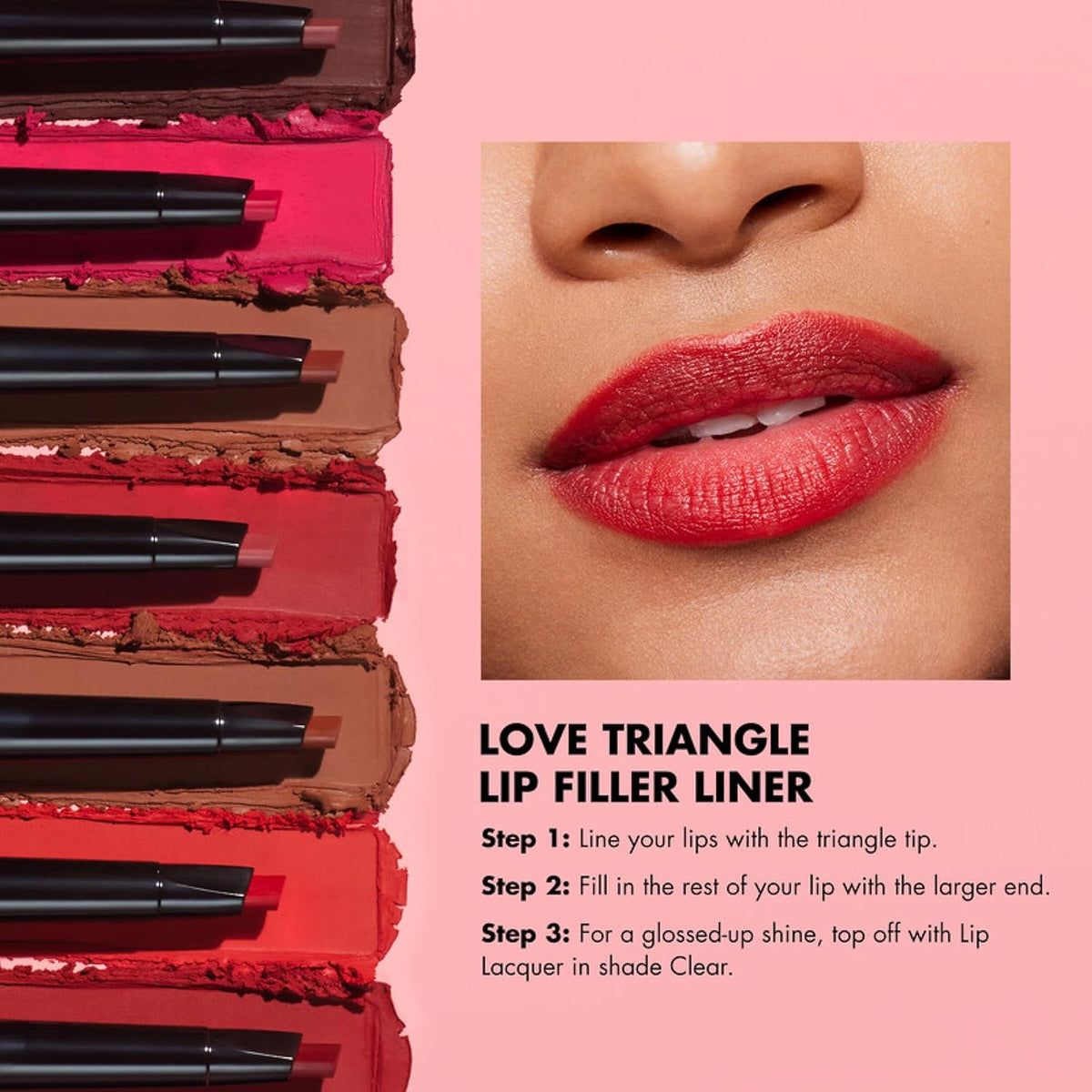 e.l.f. Love Triangle Lip Filler Liner. 2-in-1 Lipliner Pencil For Sculpting & Filling. Long-Lasting Intense Color. Vegan & Cruelty-Free. Soft Pink
